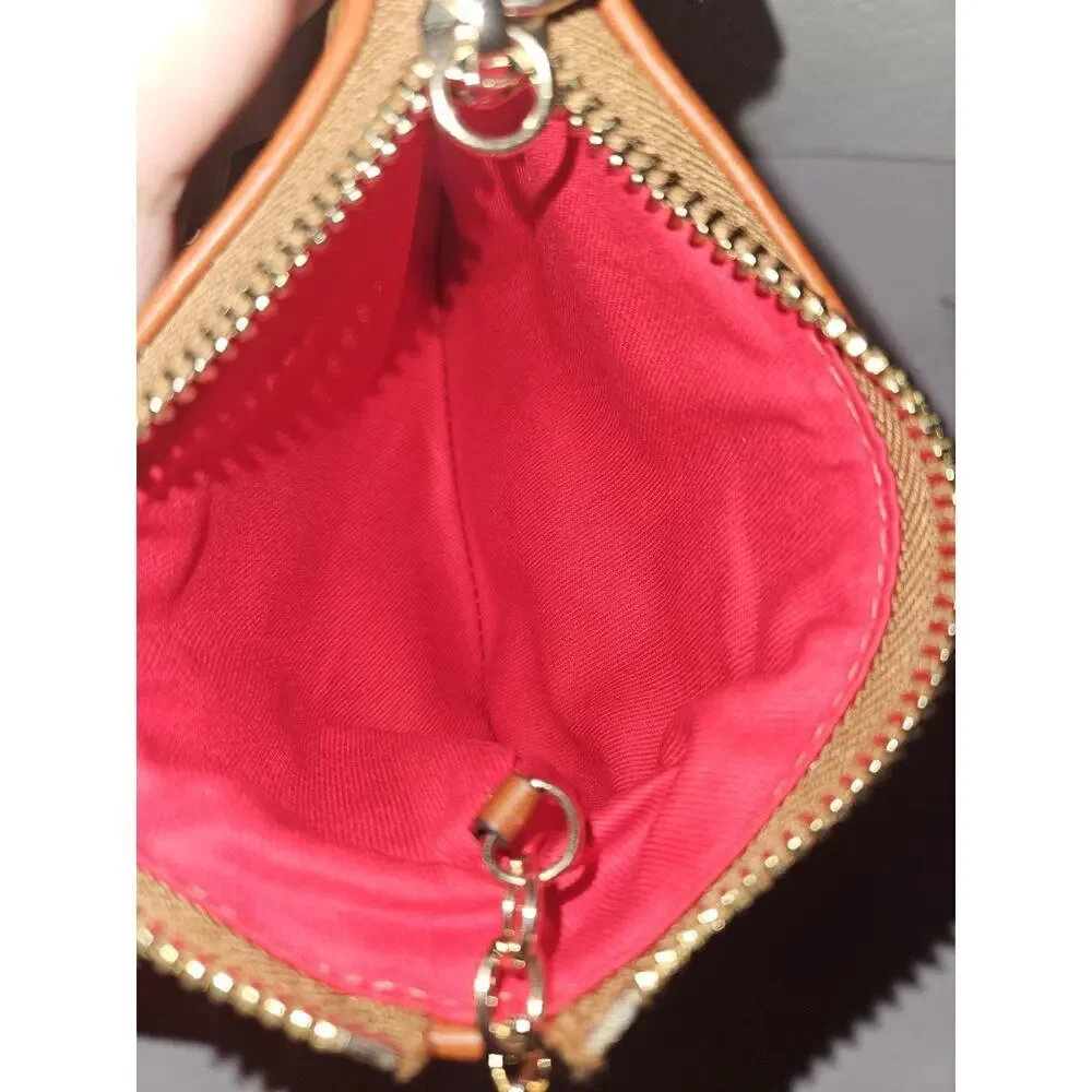 NWOT! Dooney & Bourke Pebble Grain Small Coin Case Brown 6.5x4.25
